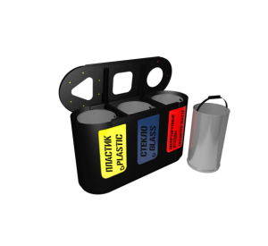 Урна для раздельного сбора мусора Город 3 секции (3х26л)